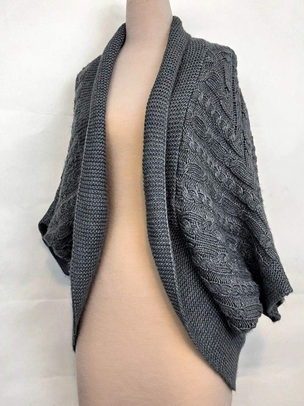 Zara Knit chunky Gray Open Front Cardigan Size medium - Picture 1 of 4